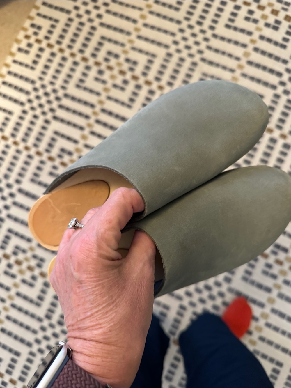 BRYR Jade Green mid heel Worker Clogs - Picture 9 of 9